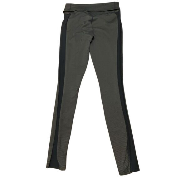 Nike Dri Fit Olive Green Black Stripe Fold Over Waist Leggings Wm’s Sz Small - Picture 3 of 5